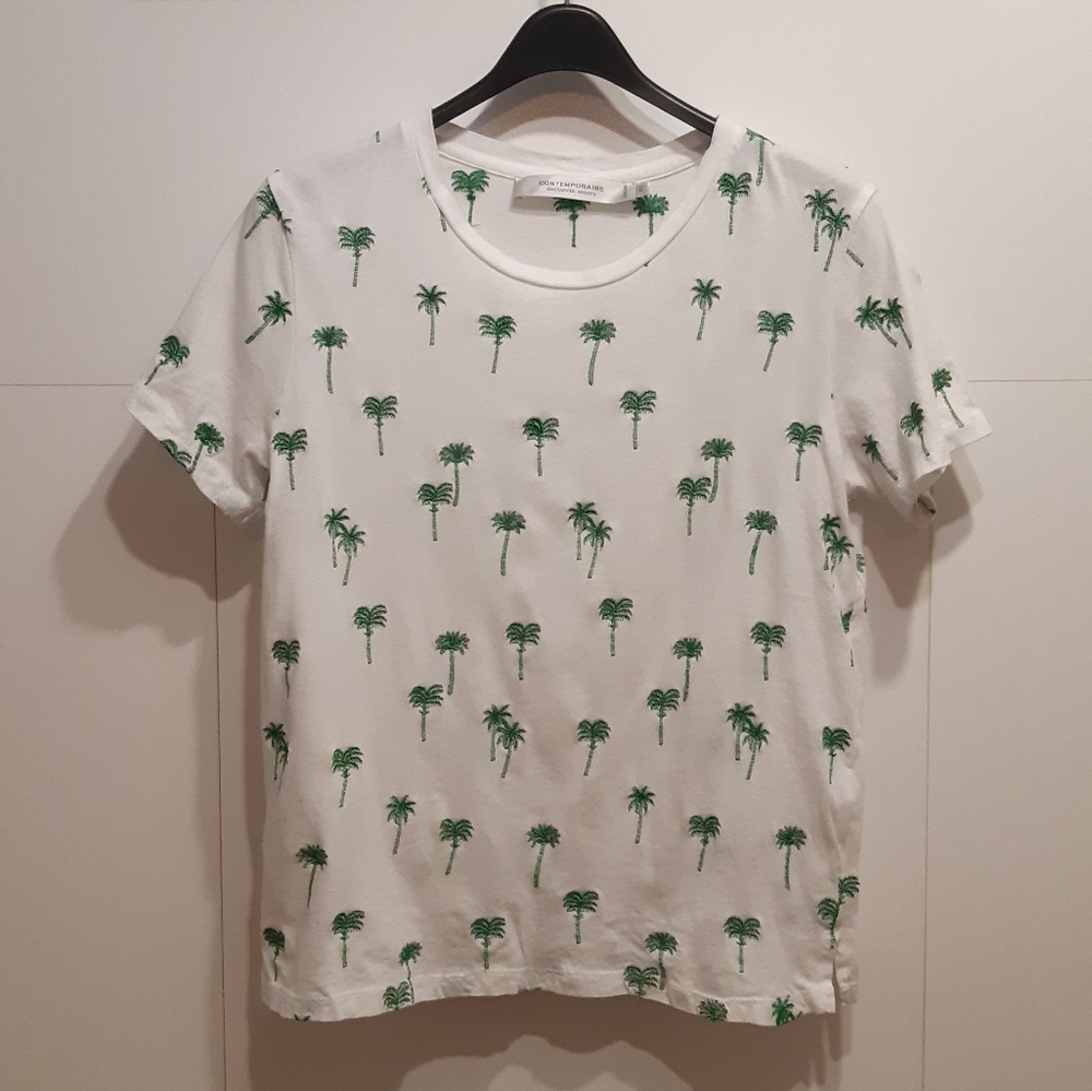 Contemporaine organic cotton t-shirt palm tree S